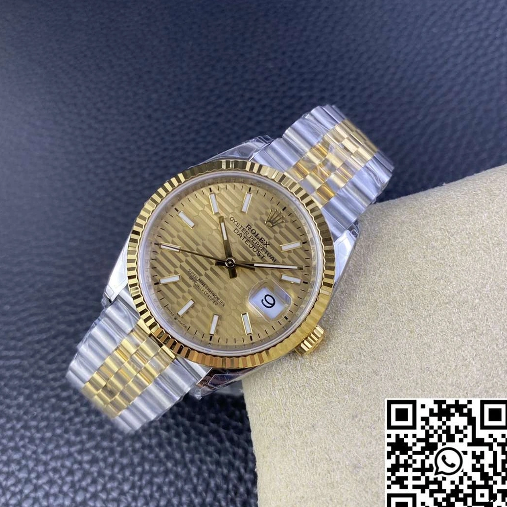 VS Diamond Factory M126233 Yellow Datejust 36MM Tone Motif Rolex Hourmarker Two Dial 0408
